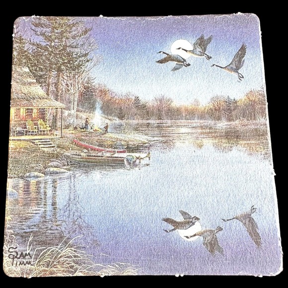 VTG Boys Town Coaster Set 8 Sam Timm 2-Side Cardboard Cabin Truck Lake Bird-Used - Picture 7 of 9